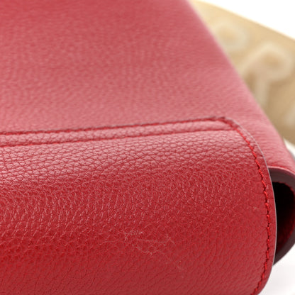 Burberry Calfskin Vintage Check Note Crossbody Bag Carmine Red 16 of 17