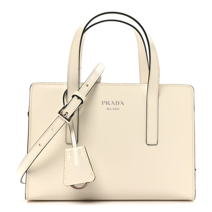 Prada Spazzolato Mini Re-Edition 1995 Double Handle Handbag White 1 of 8