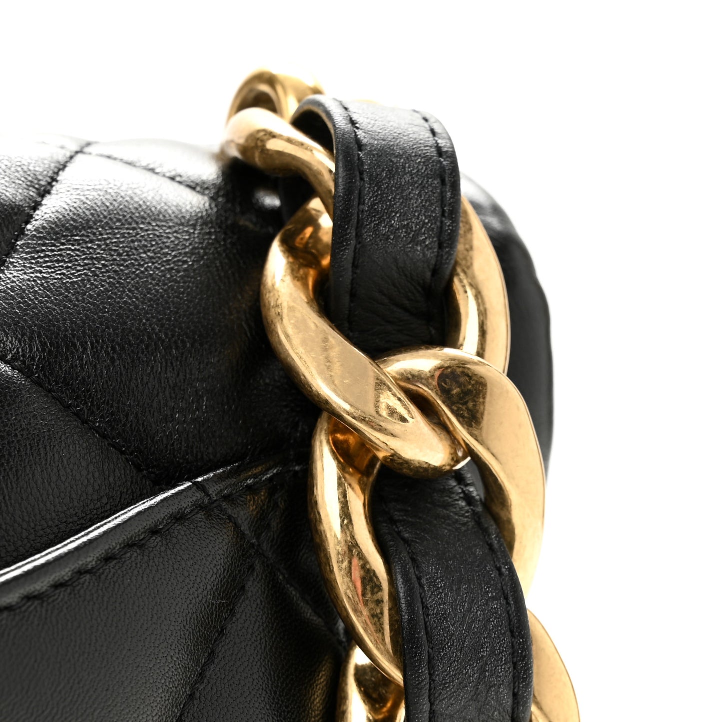 Lambskin Quilted Large CC Funky Town Flap Black