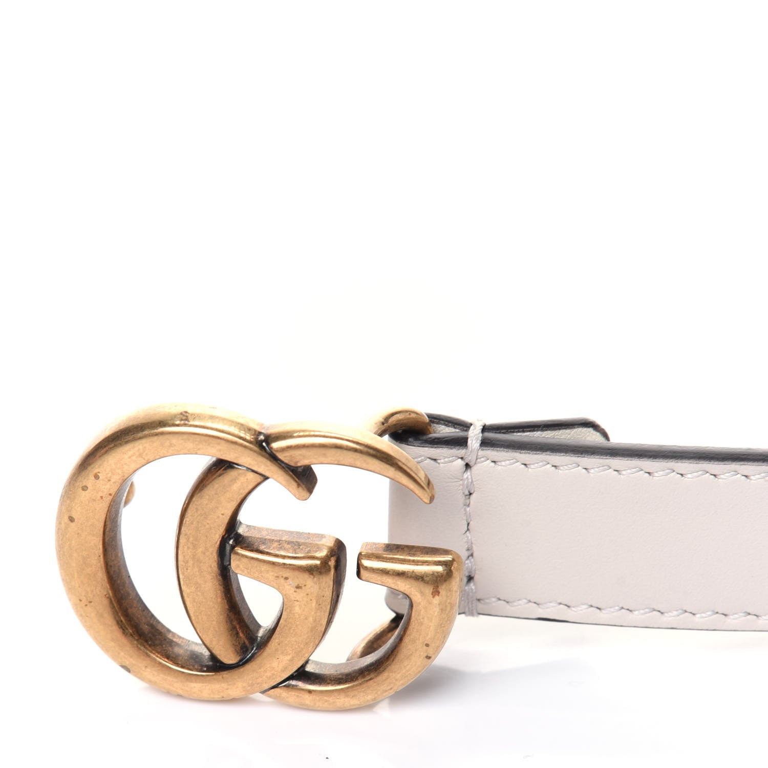 Gucci Calfskin Double G 20mm Belt 85 34 Mystic White 5 of 8