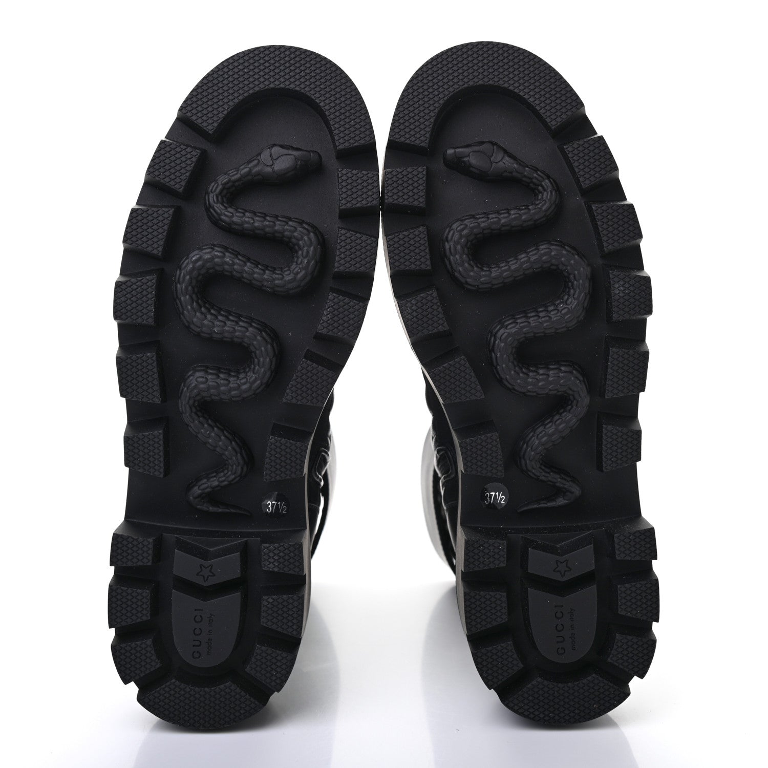 Gucci Nappa Frances GG Matelasse Platform Combat Boots 37.5 Black 5 of 7