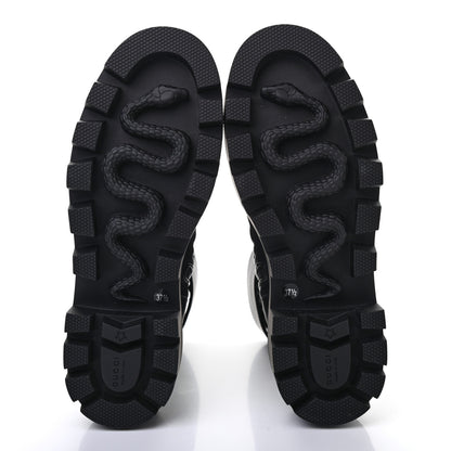 Gucci Nappa Frances GG Matelasse Platform Combat Boots 37.5 Black 5 of 7