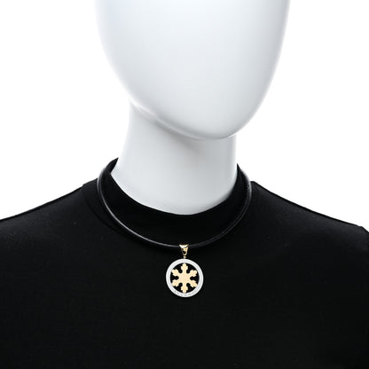 Bulgari Stainless Steel 18K Yellow Gold Tondo Snowflake Pendant Necklace 3 of 4
