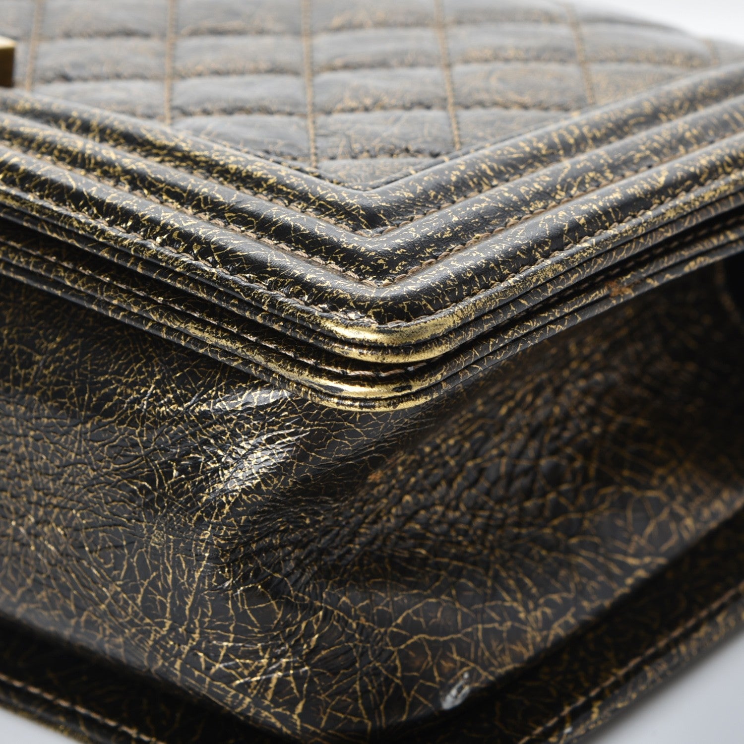 Chanel Metallic Calfskin Quilted Medium Boy Flap Gold 13 of 14