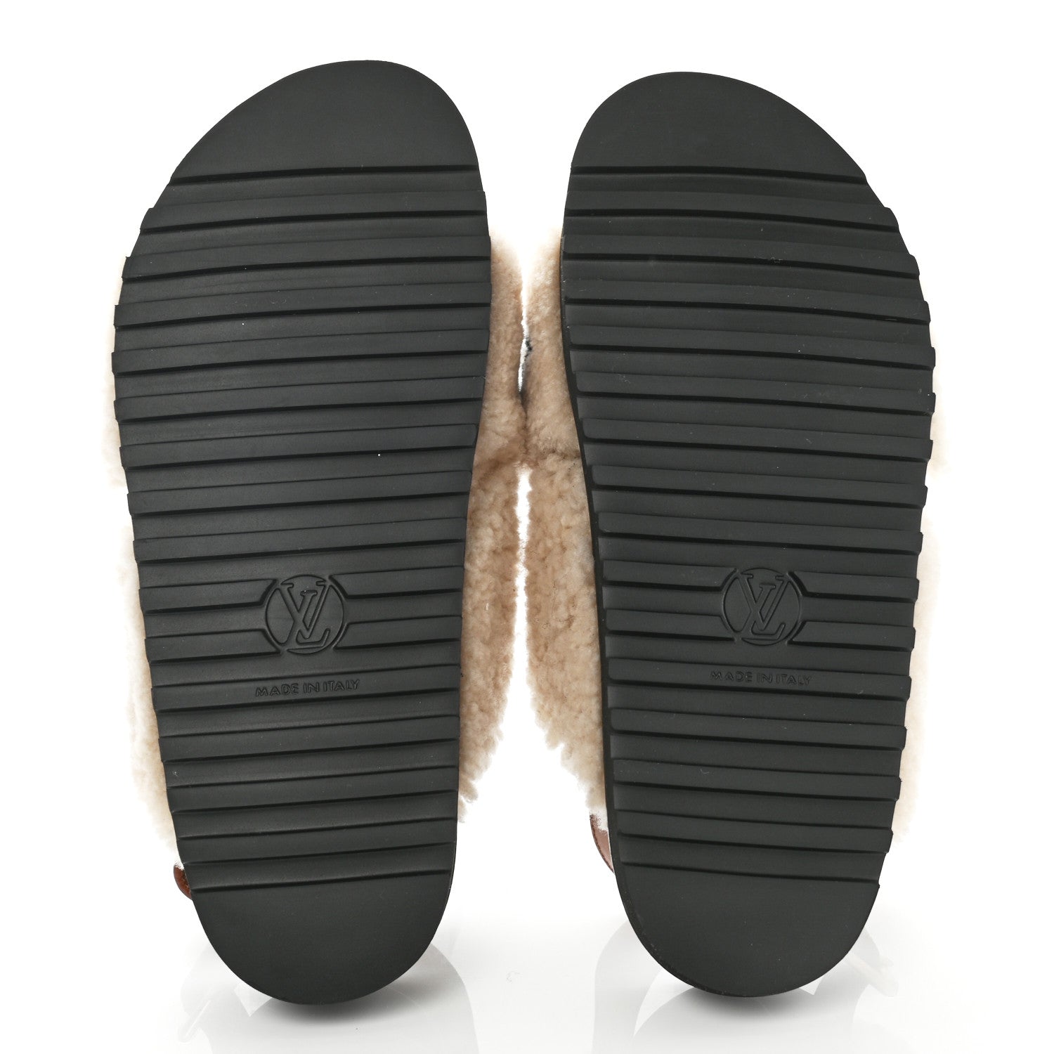 Louis Vuitton Shearling Calfskin Paseo Flat Comfort Sandal 38.5 Beige 5 of 13