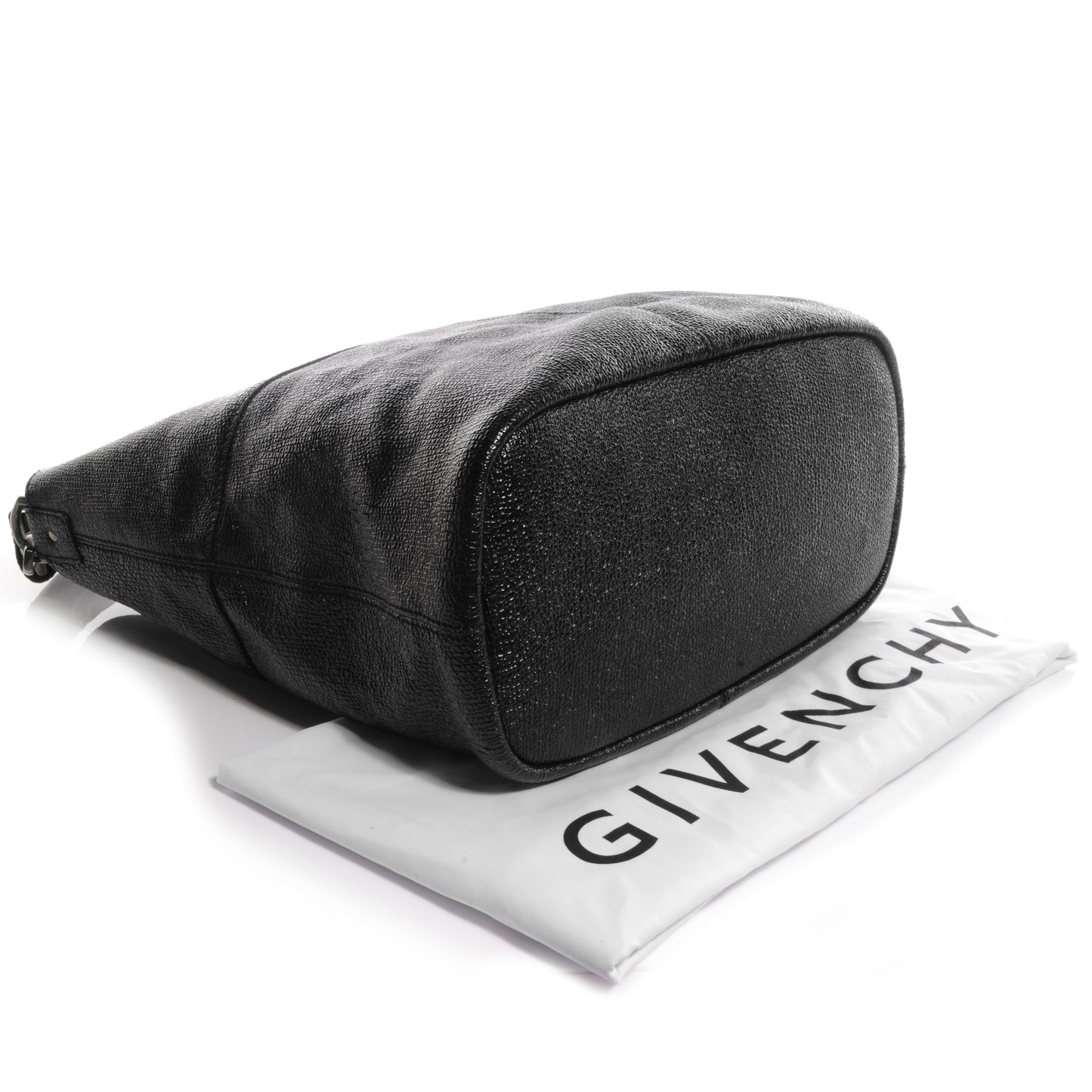 Glazed Pebbled Calfskin North South Nightingale Black