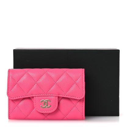 Chanel Caviar Quilted Flap Card Holder Wallet Pink 10 of 10