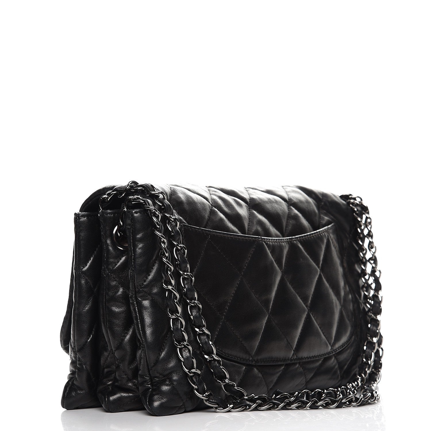 Chanel Lambskin Quilted 3 Accordion Flap Bag Black 3 of 12