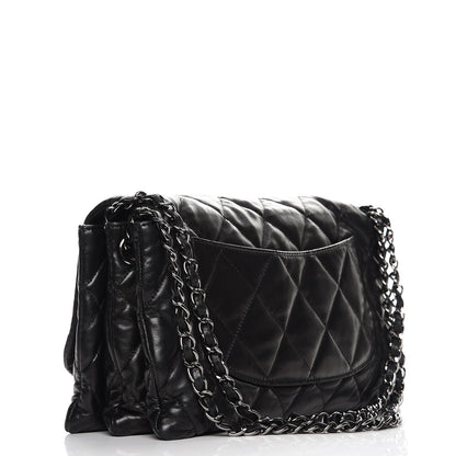 Chanel Lambskin Quilted 3 Accordion Flap Bag Black 3 of 12