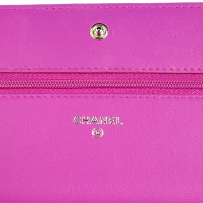 Chanel Lambskin Quilted Boy Wallet On Chain WOC Purple 6 of 8