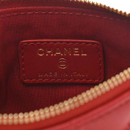 Chanel Lambskin Quilted Small Cosmetic Case Red 6 of 8
