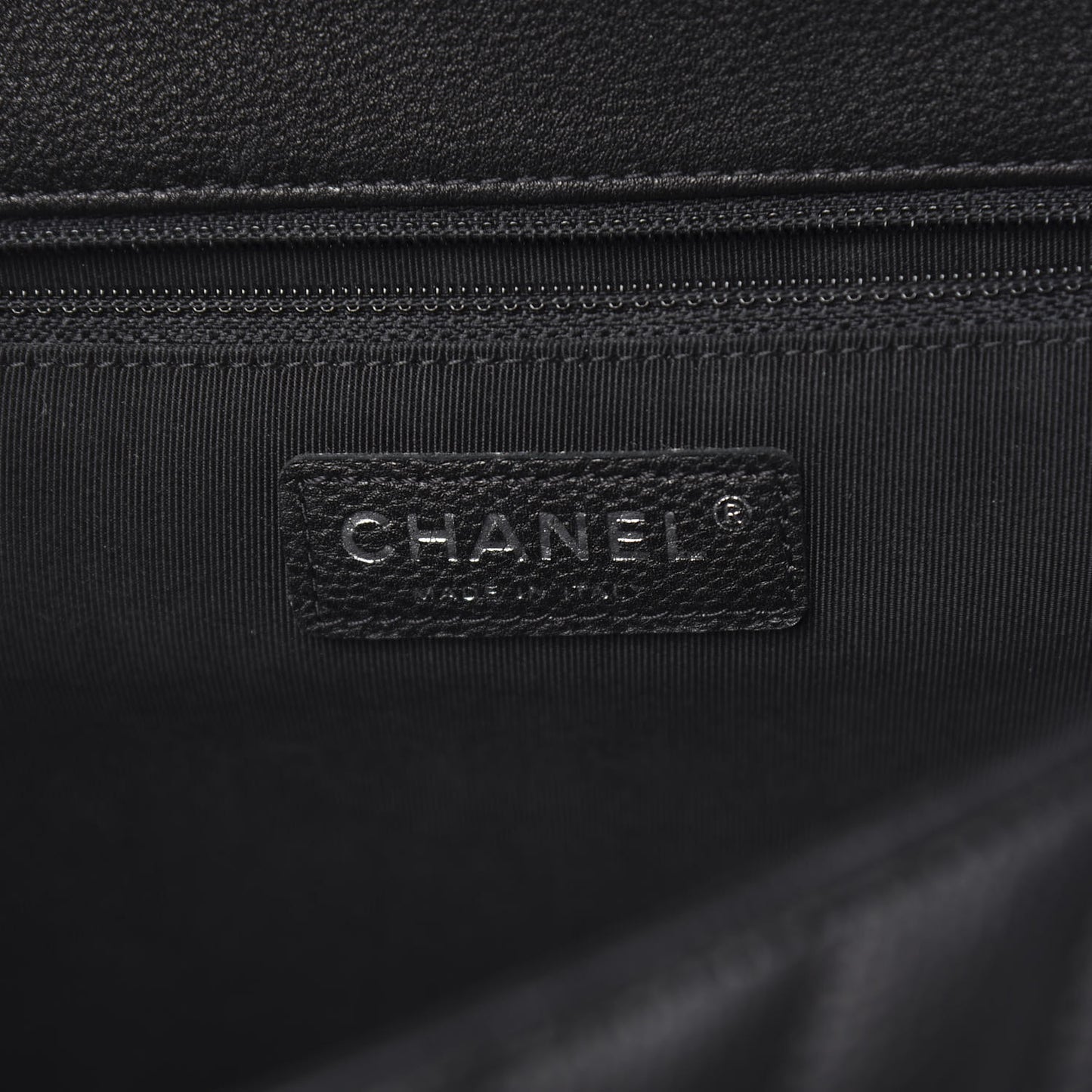 Caviar Chevron Quilted Large Puffy CC Flap Black