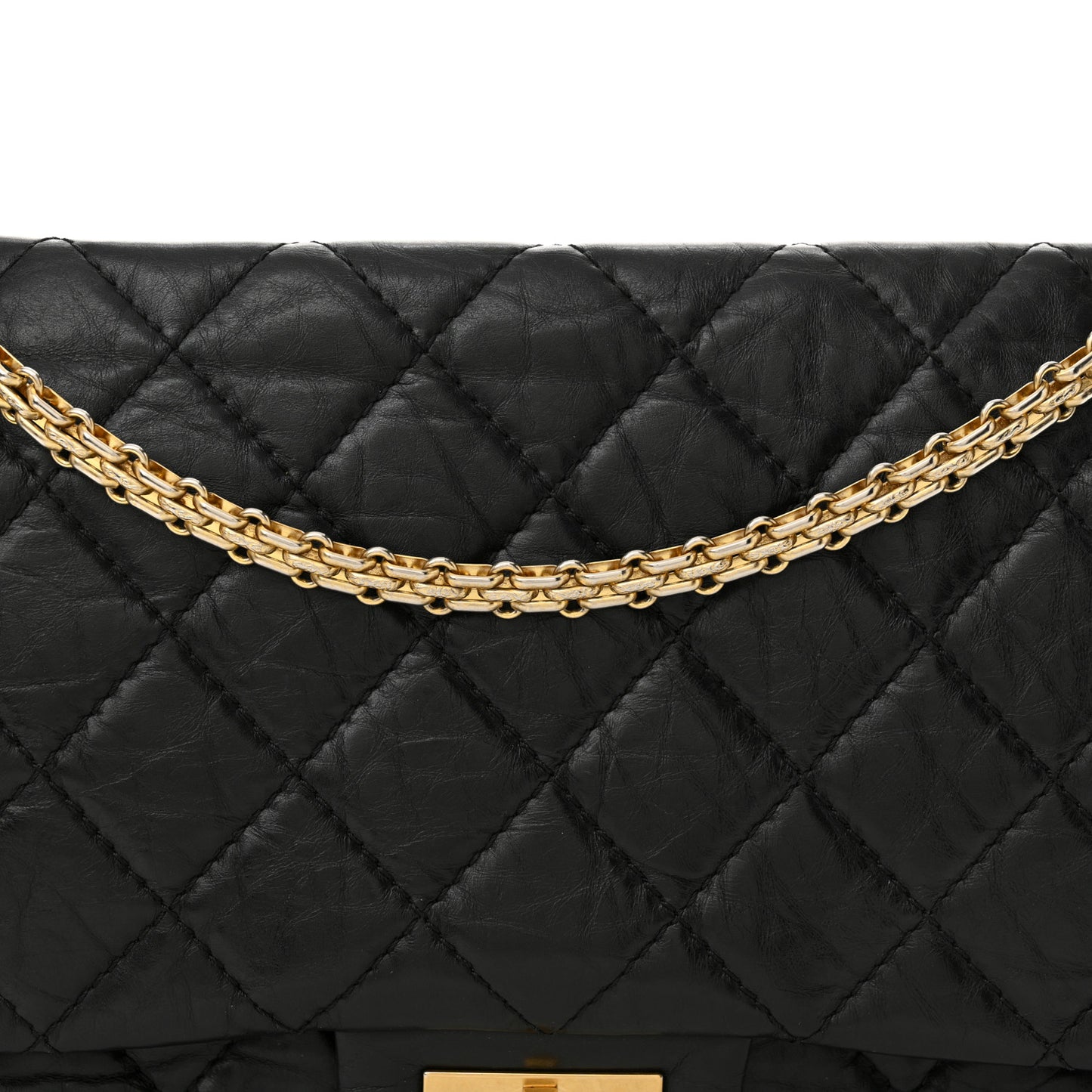 Aged Calfskin Quilted 2.55 Reissue 227 Flap Black