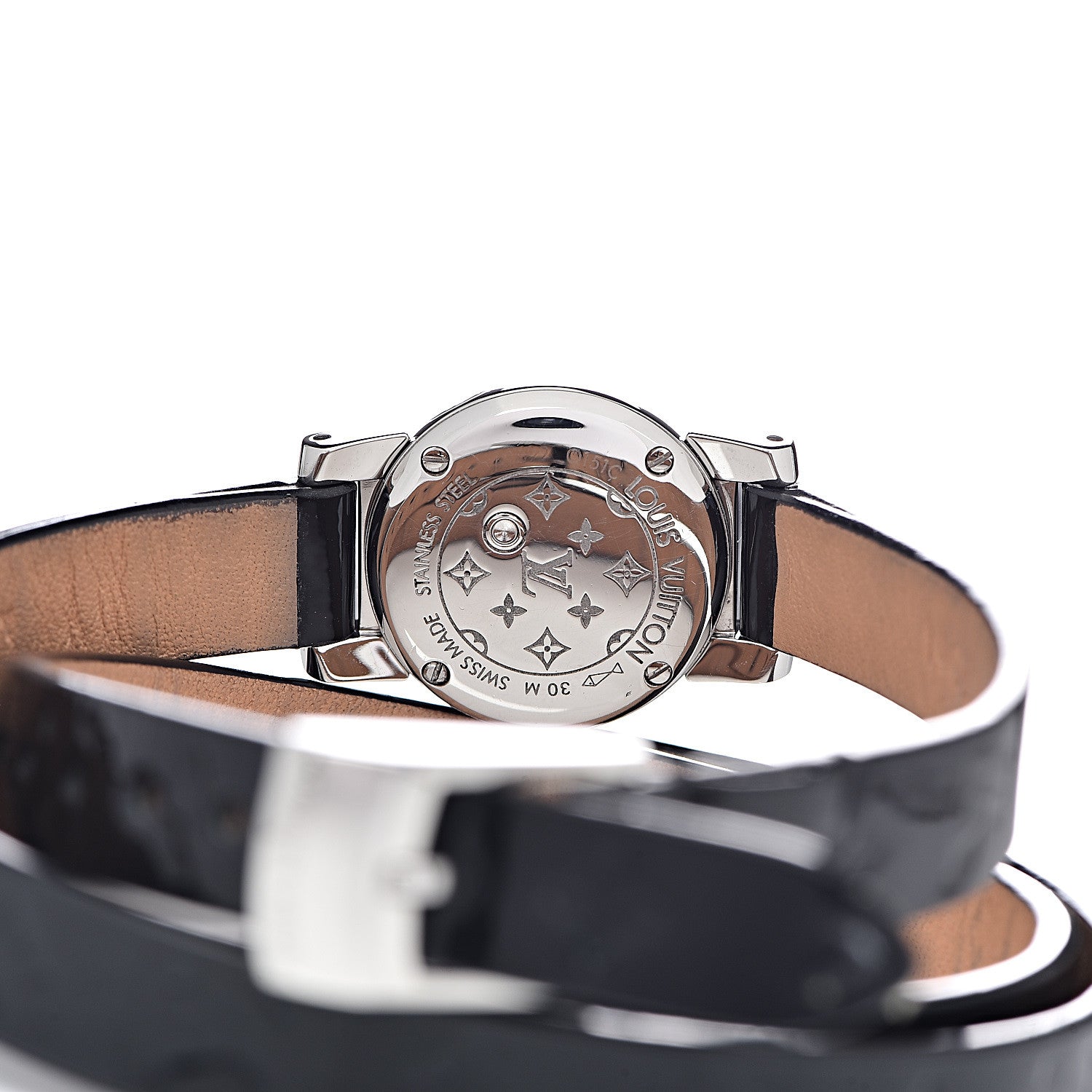 Louis Vuitton Stainless Steel Vernis Mother of Pearl 18mm Tambour Bijou Quartz Watch 5 of 12