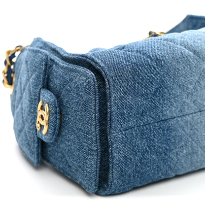 Chanel Washed Denim Quilted Mini Chanel 25 Handbag Blue 9 of 10