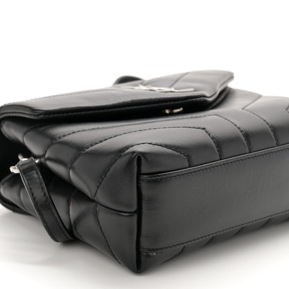 Saint Laurent Calfskin Y Quilted Monogram Toy Loulou Crossbody Bag Black 8 of 12