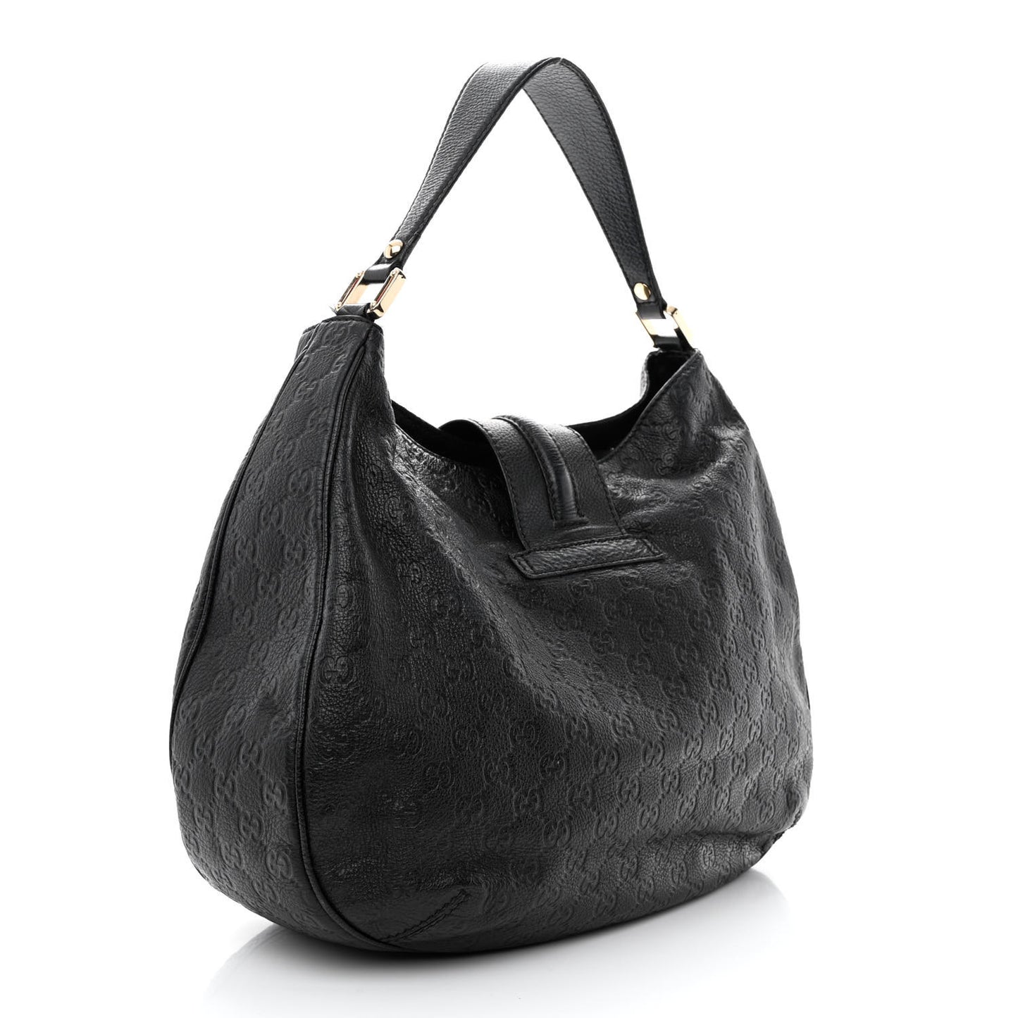 Guccissima Large New Ladies Web Hobo Black