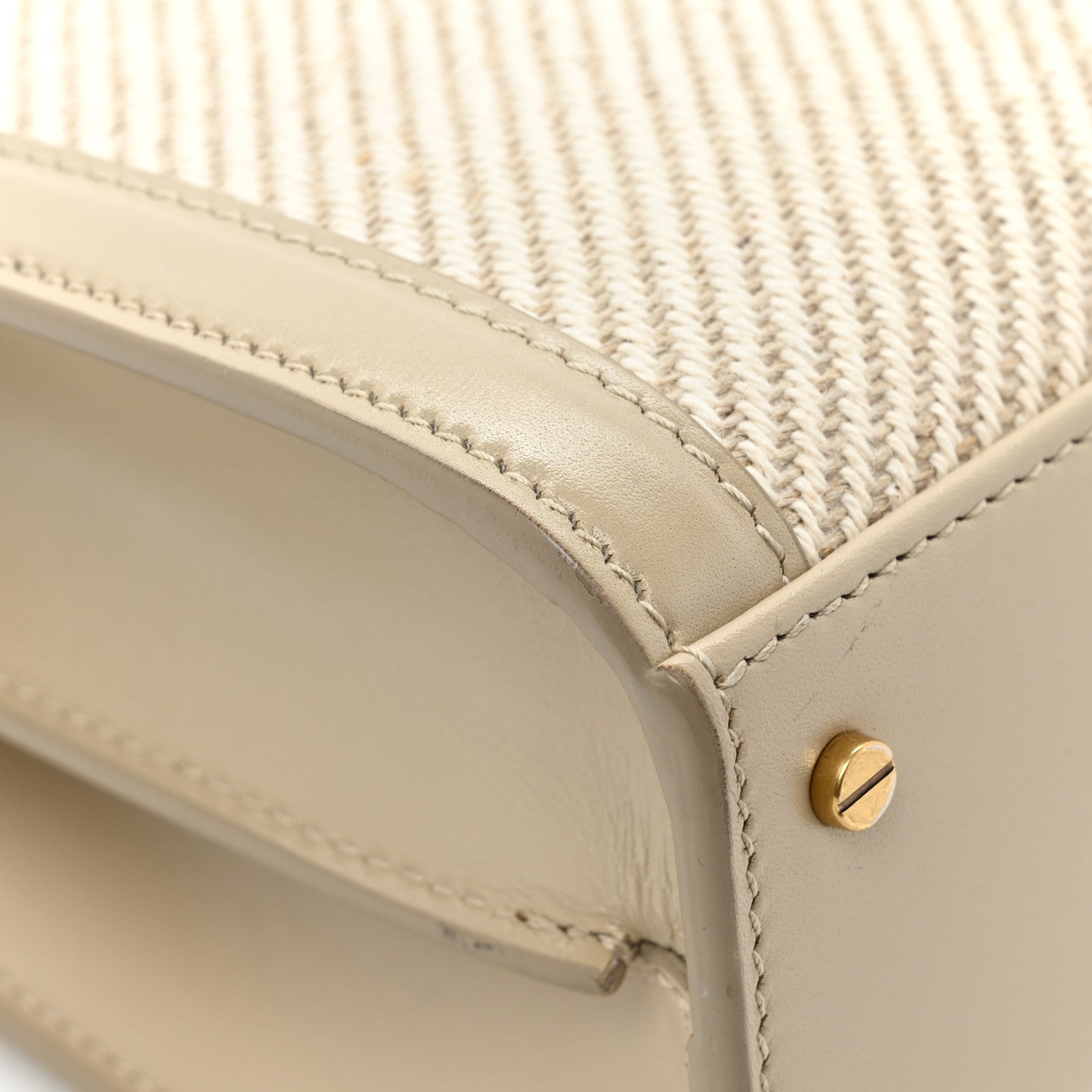 Saint Laurent Canvas Calfskin Mini Classic Monogram Cassandra Top Handle Beige Cream 14 of 15