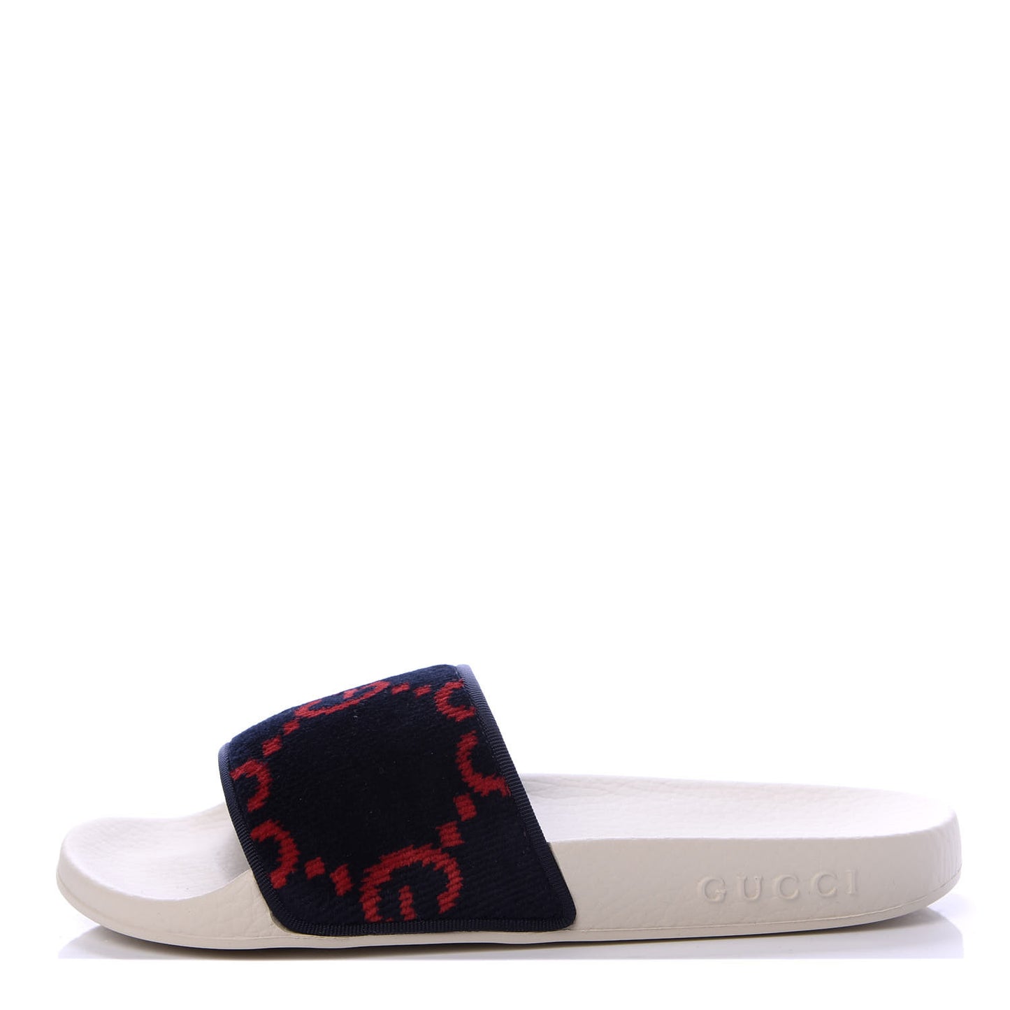 Terry Cloth GG Monogram Slide Sandals 35 Blue Red