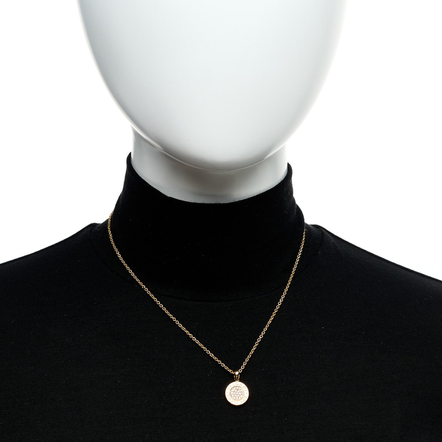Bulgari 18K Yellow Gold Diamond BVLGARI BVLGARI Pave Pendant Necklace 2 of 5