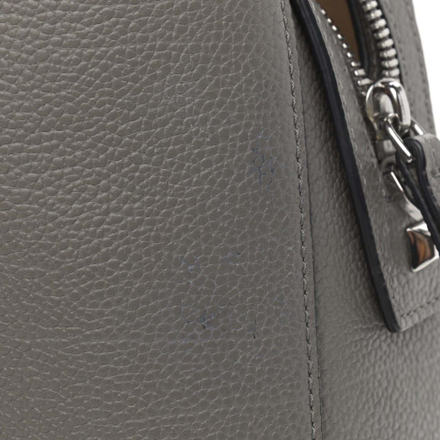 Grained Calfskin Large Ella Boston Grey