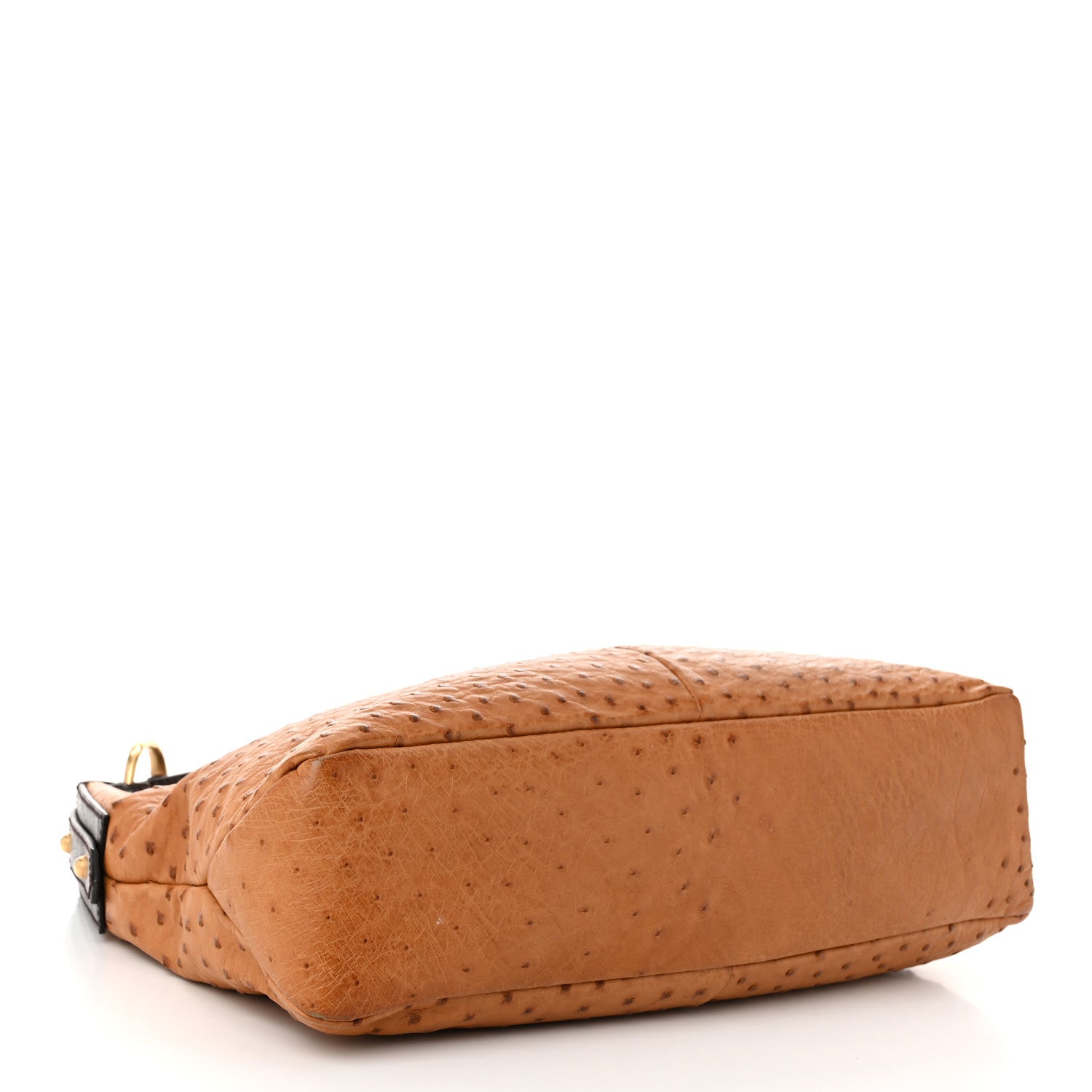 Gucci Ostrich Medium Horsebit Chain Hobo Brown 4 of 12