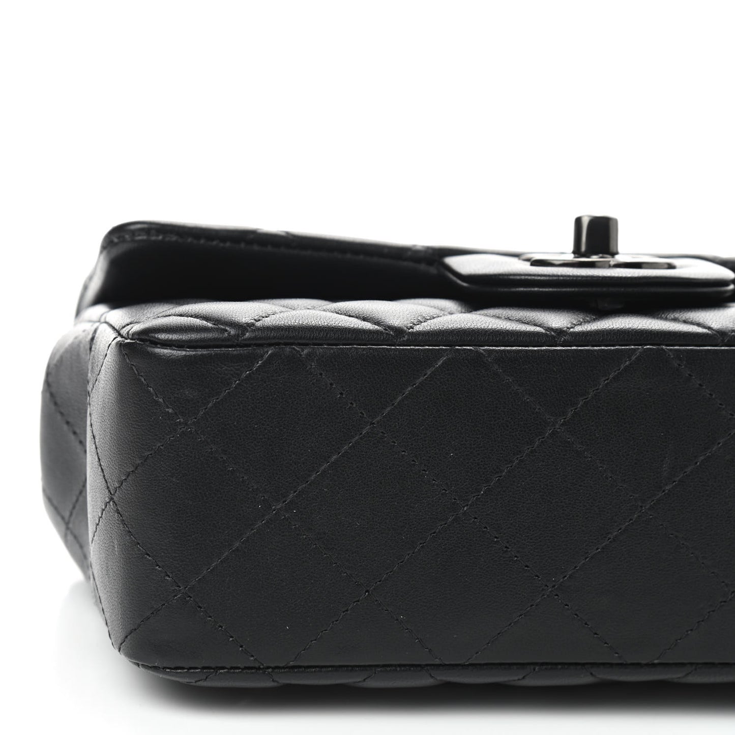 Lambskin Quilted Mini Rectangular Flap So Black