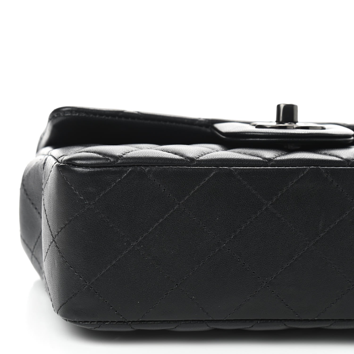 Chanel Lambskin Quilted Mini Rectangular Flap So Black 6 of 9