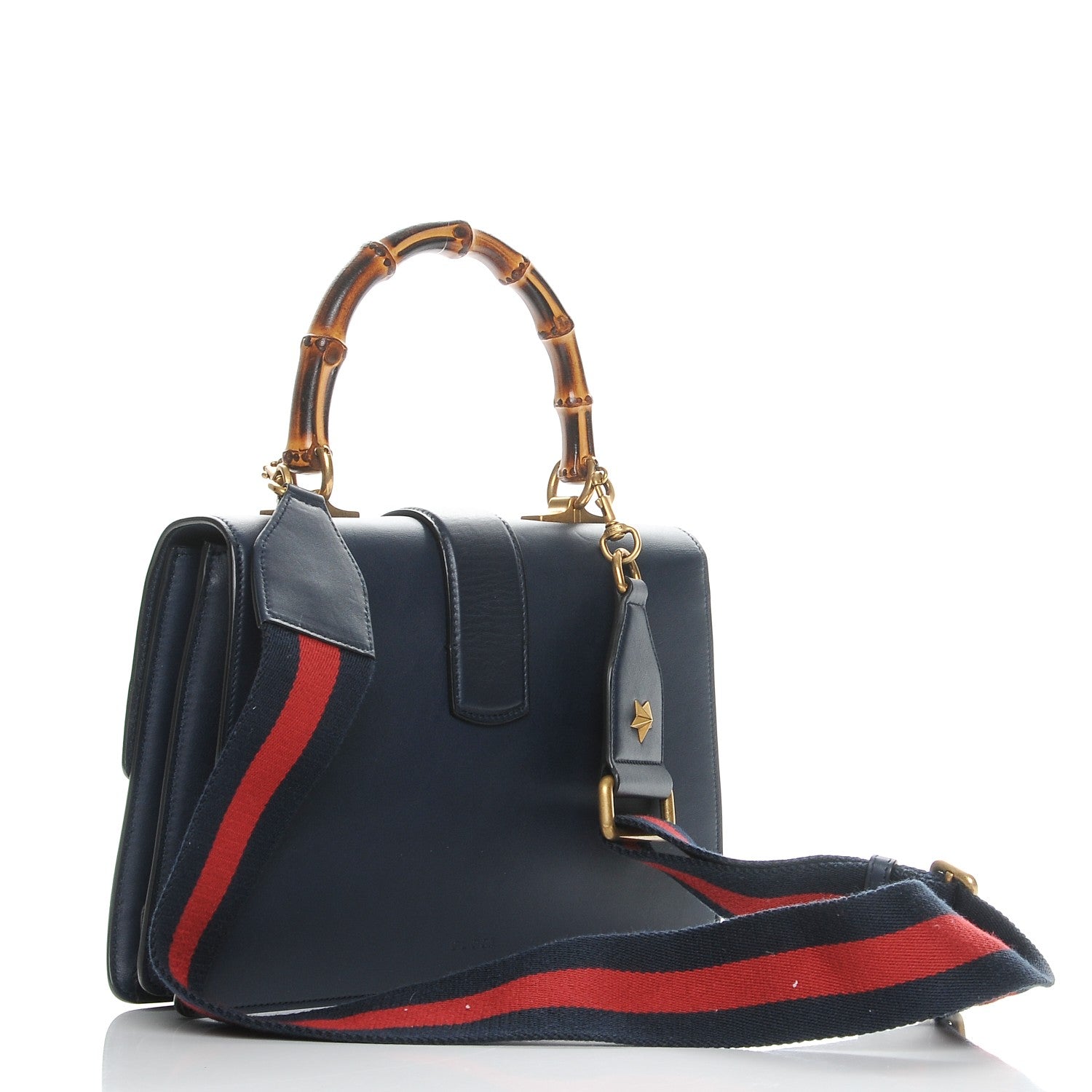 Gucci Moon Calfskin Bamboo Web Medium Dionysus Top Handle Bag Blue Emerald Hibiscus Red 4 of 8