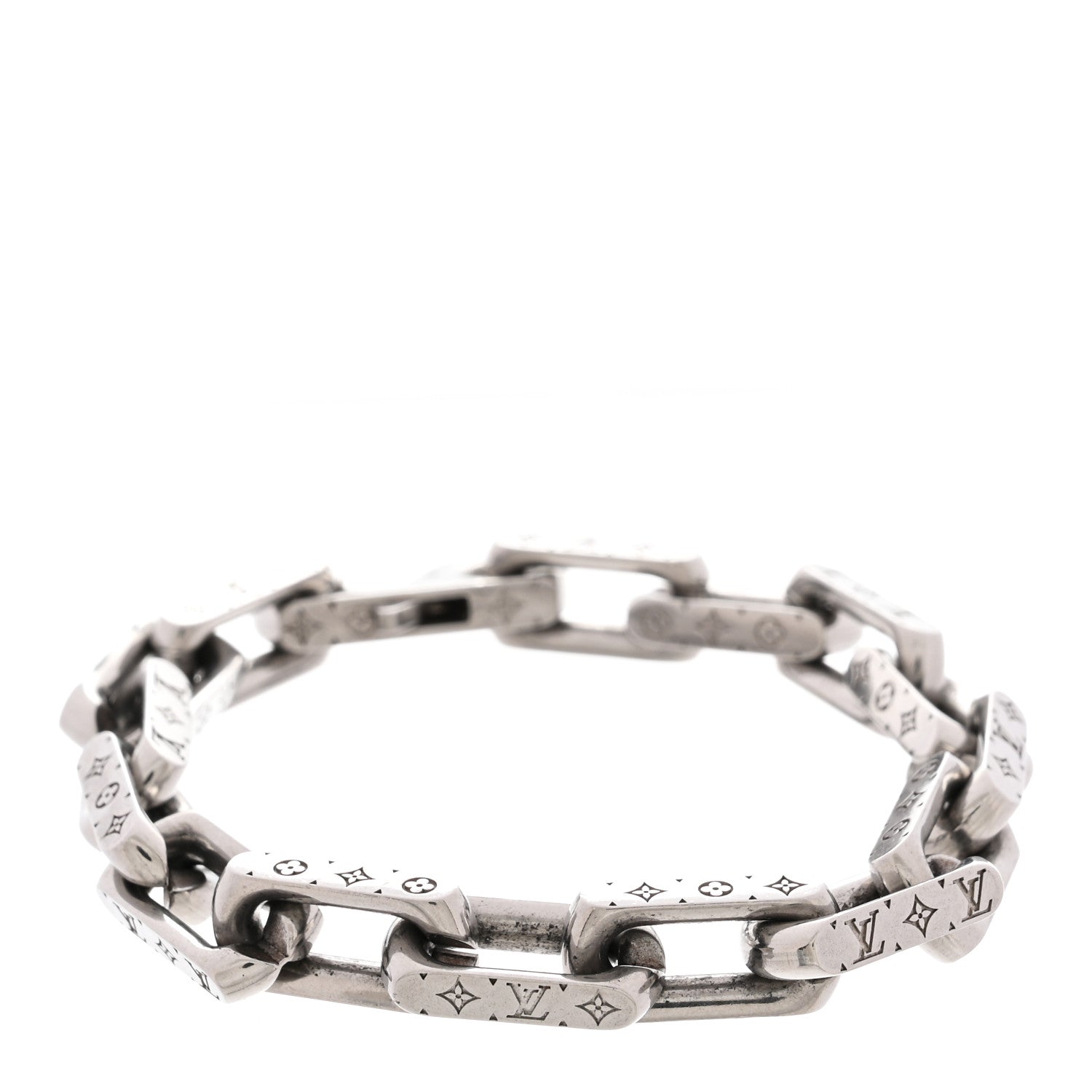Louis Vuitton Monogram Chain Bracelet L Silver 1786371 – FASHIONPHILE