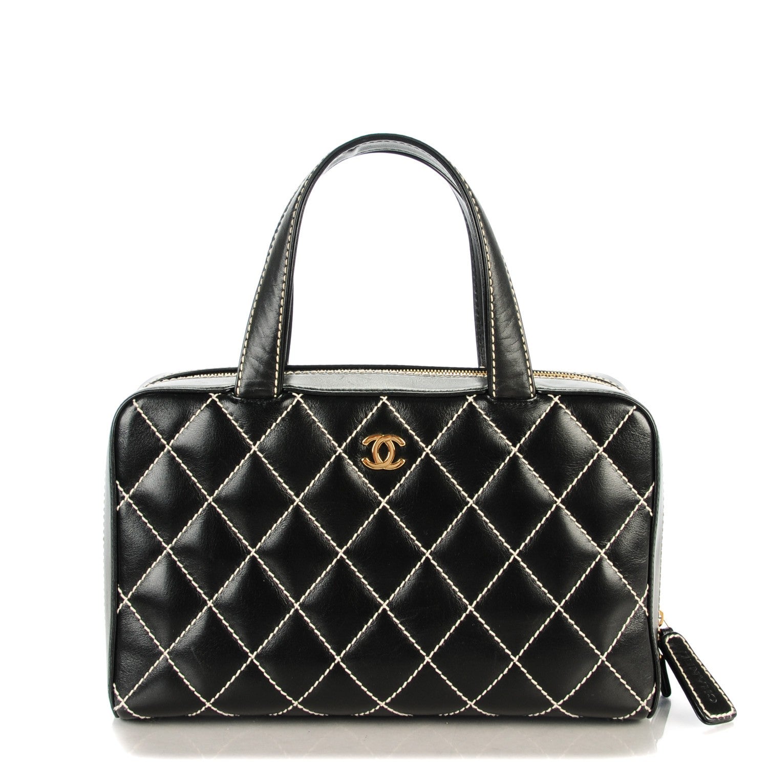Chanel Calfskin Contrast Stitch Surpique Bowler Black 1 of 8