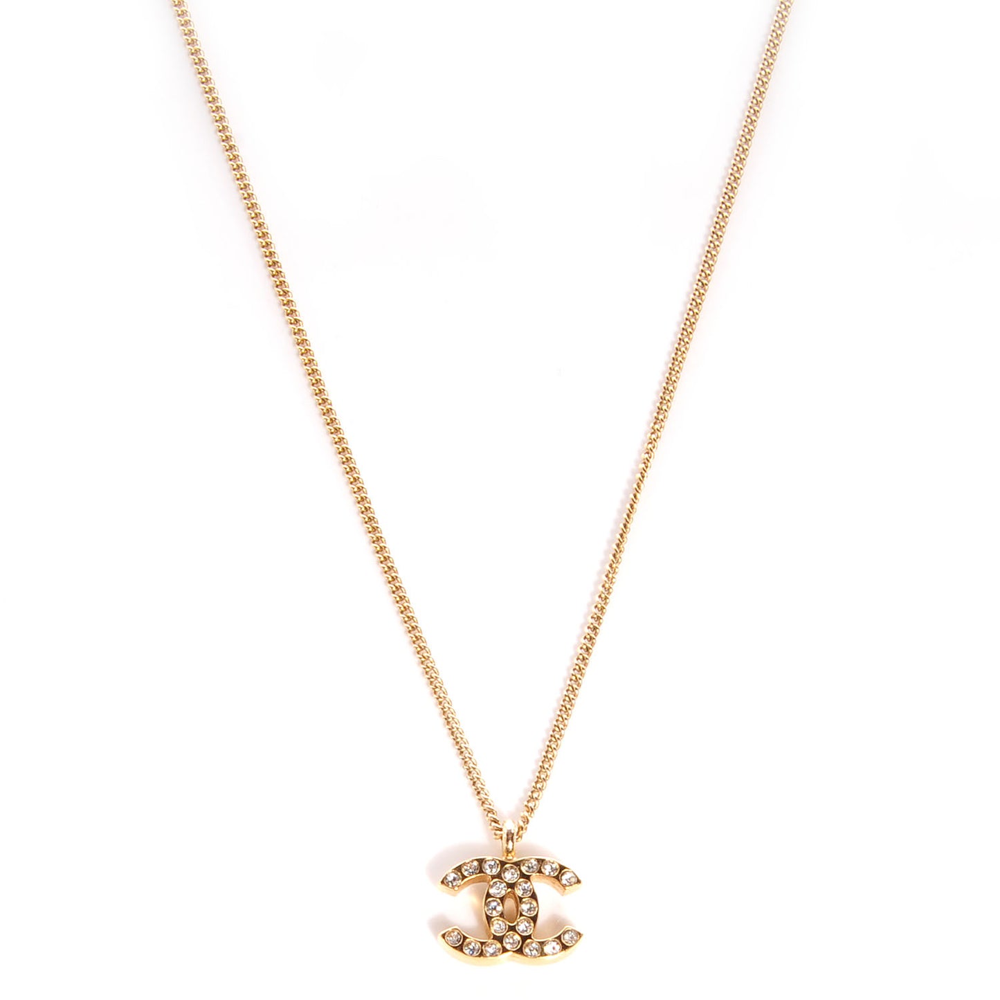 Crystal CC Necklace Gold