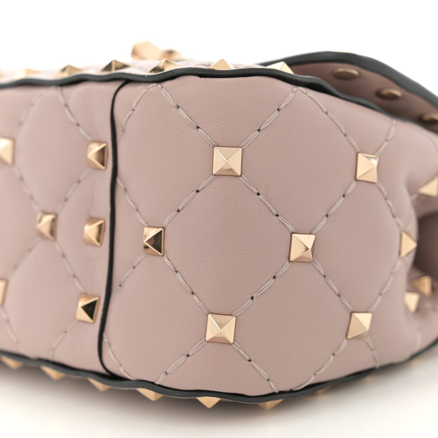 Nappa Micro Rockstud Spike Shoulder Bag Poudre