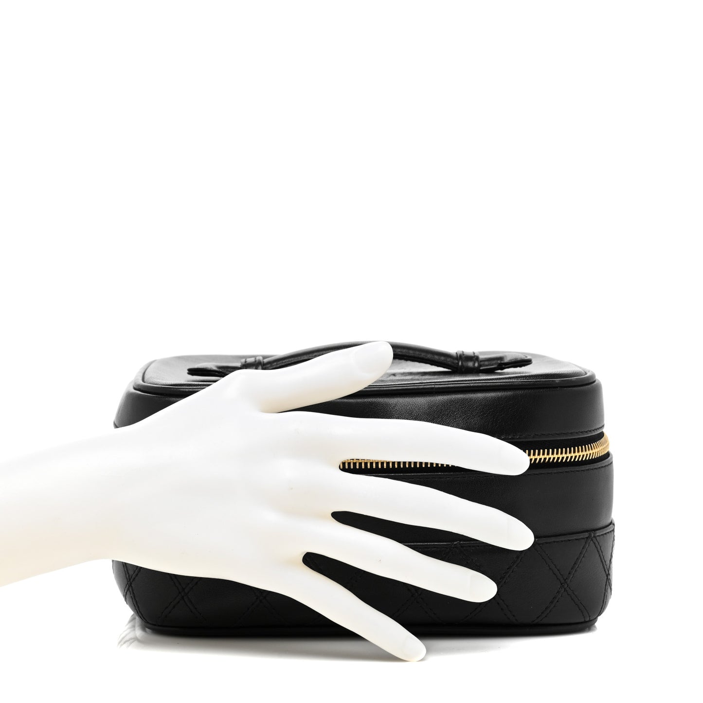 Lambskin Vanity Cosmetic Case Black
