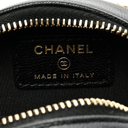 Chanel Lambskin Quilted Round Filigree Chain Around Crossbody Black 6 of 10