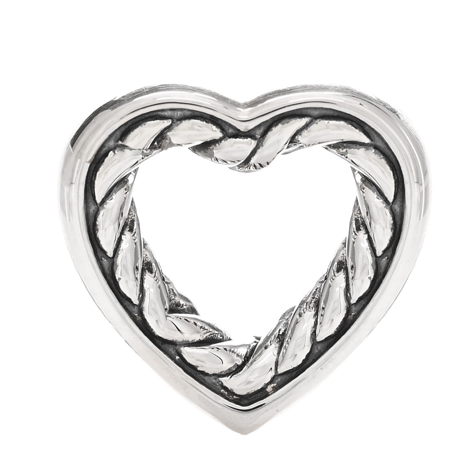 David Yurman Sterling Silver Open Heart Cable Charm Enhancer Pendant 1 of 3