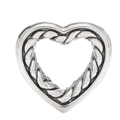David Yurman Sterling Silver Open Heart Cable Charm Enhancer Pendant 1 of 3