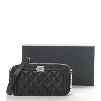 Chanel Caviar Quilted Small Boy Clutch With Chain Black 14 of 14