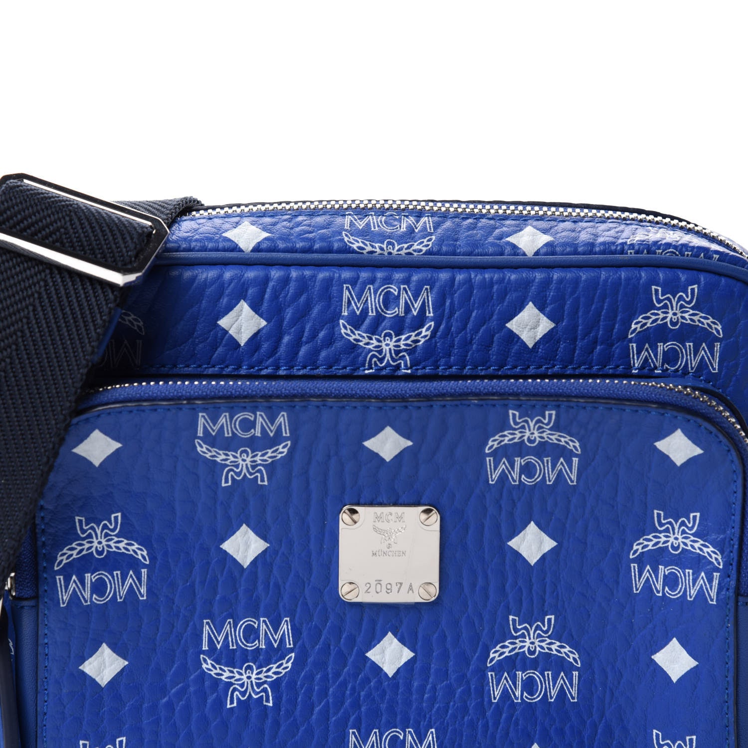 MCM Visetos Klassik Crossbody Bag Blue 11 of 11