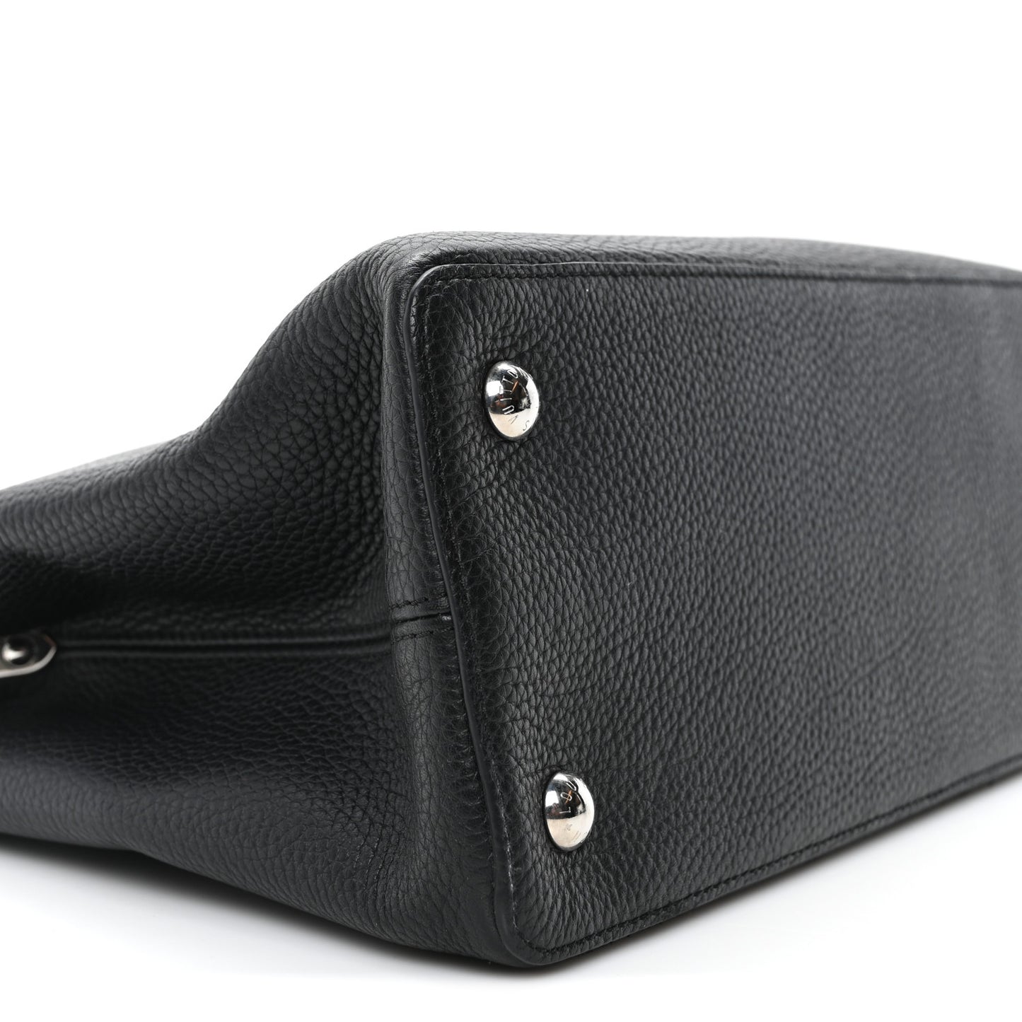 Taurillon Snakeskin Capucines MM Black