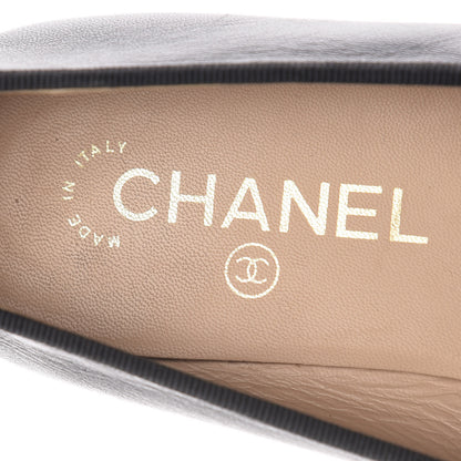 Chanel Lambskin Patent CC Cap Toe Ballerina Flats 36 Black 11 of 12