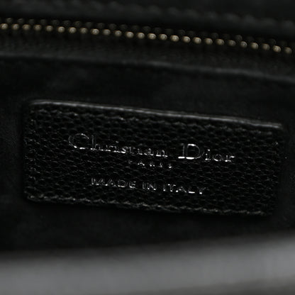 Christian Dior Grained Calfskin Cannage Medium Lady Dior Black 5 of 9