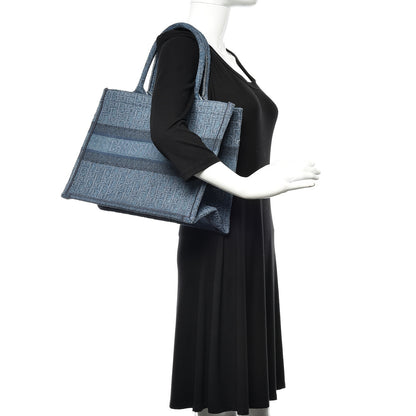 Christian Dior Oblique Denim Medium Book Tote Blue 2 of 9