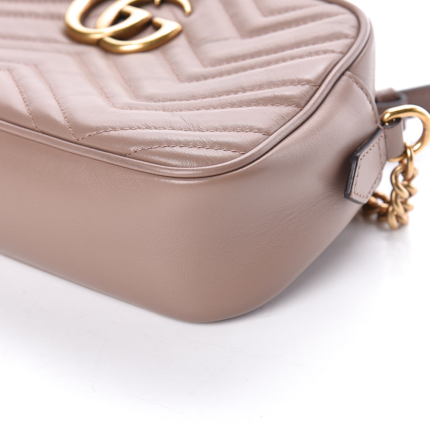 Calfskin Matelasse Small GG Marmont Chain Shoulder Bag Porcelain Rose