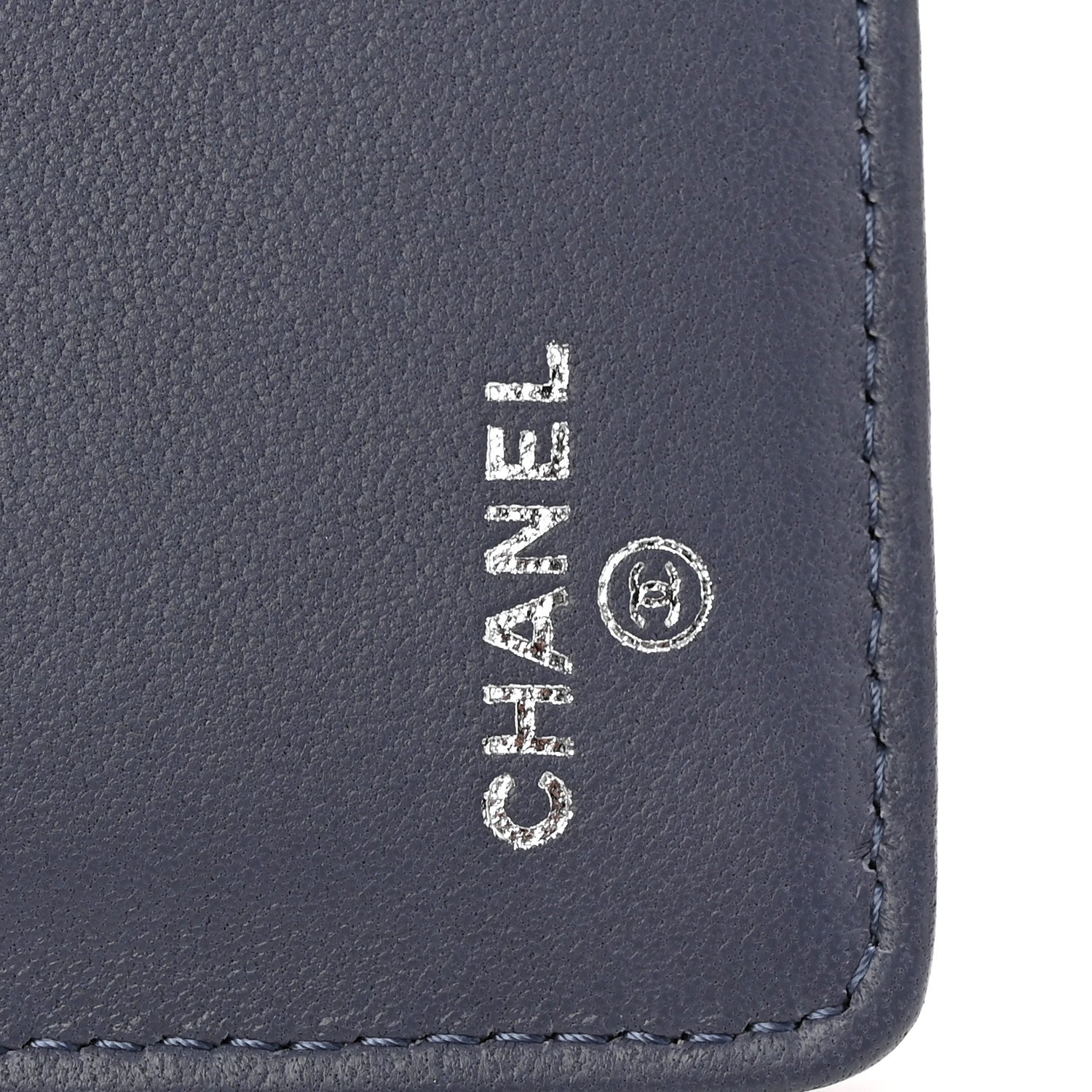 Chanel Lambskin Quilted Yen Wallet Blue 6 of 9