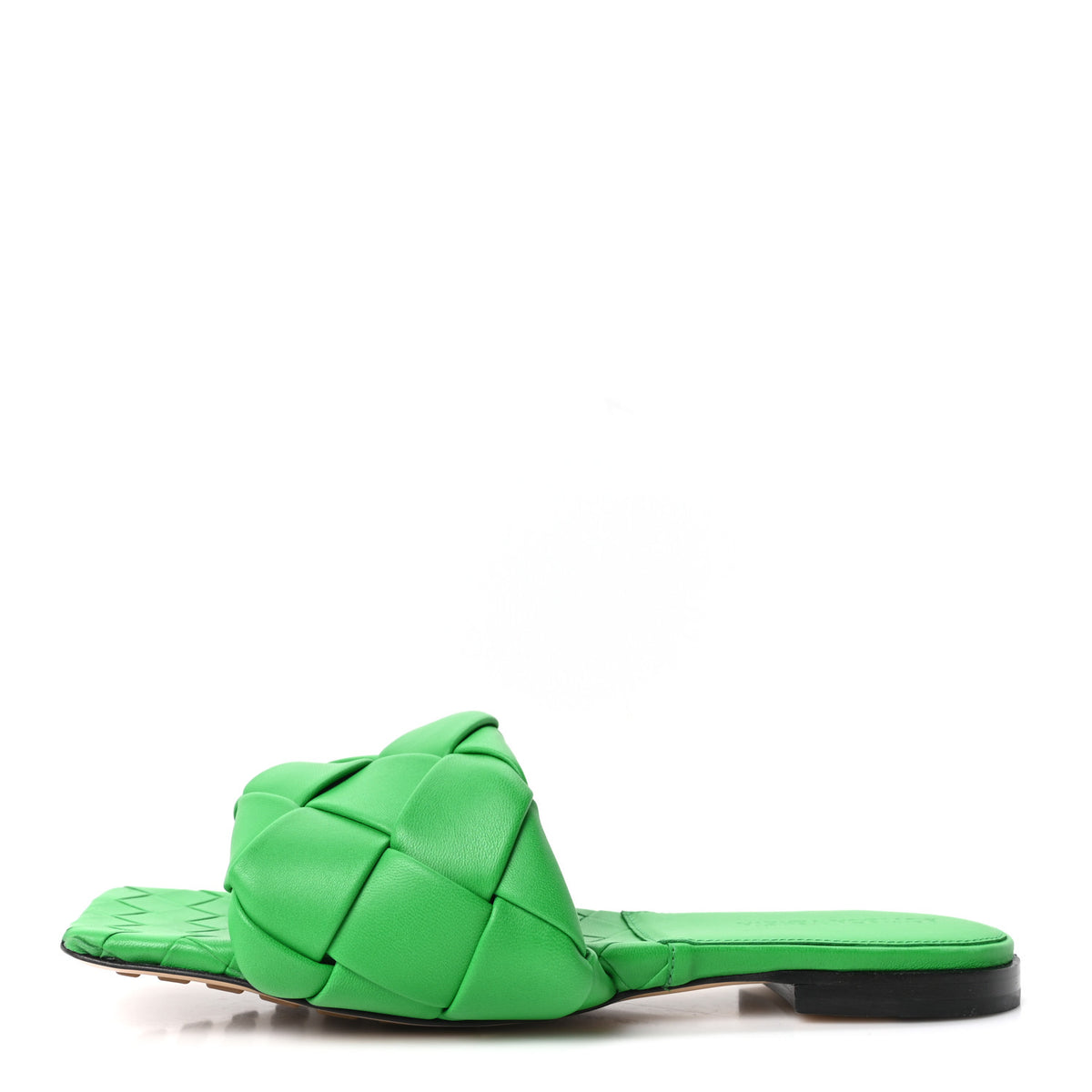 Nappa Maxi Intrecciato Lido Flat Sandals 38 Grass