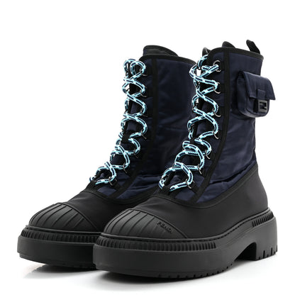 Fendi Nylon Baguette Domino 50mm Biker Boots 41 Eddie Black 3 of 10