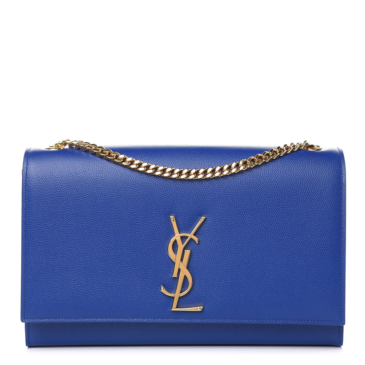 Saint Laurent Grain De Poudre Medium Classic Monogram Kate Satchel Flash Blue 1 of 9