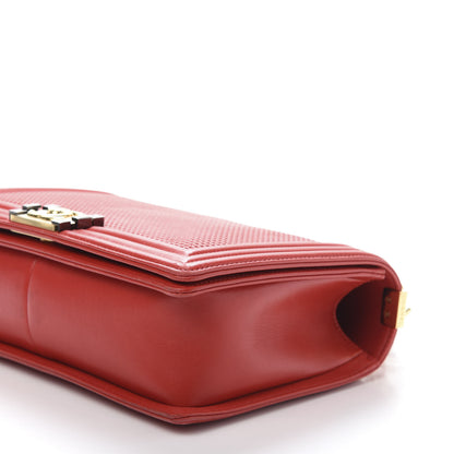 Chanel Lambskin Embossed New Medium Boy Cube Flap Red 13 of 21