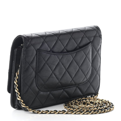 Chanel Aged Calfskin Quilted Reissue Wallet On Chain WOC Black 3 of 10